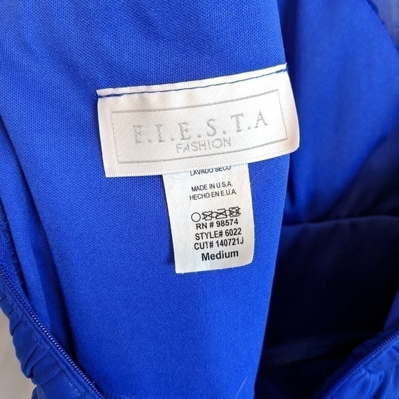 Fiesta Fashion Blue Pearl Formal Dress Womens Medium - Picture 5 of 7